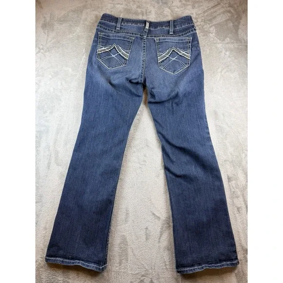 ARIAT Real Denim Jeans Women's 32R Riding Jean Whip Stitch Bootcut - Picture 3 of 12